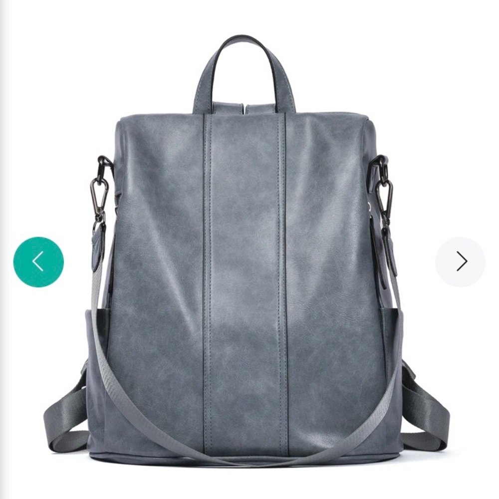 NWT Bromen Backpack Purse Vegan leather blue Anti theft & water resistant